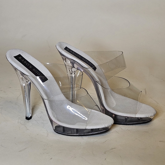 Karo Shoes Clear 5" mules. Size 7 - Picture 2 of 5